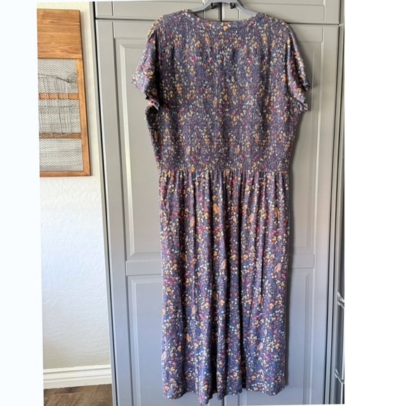 Coldwater Creek Woodland Owl Print Smocked Bodice Maxi Flare Dress, Multi, PM - Picture 6 of 14